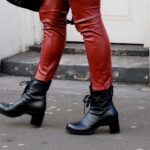 Photo leather leggings