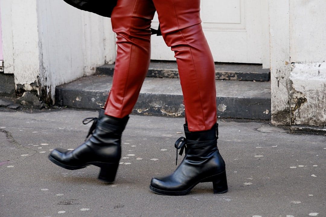 Photo leather leggings